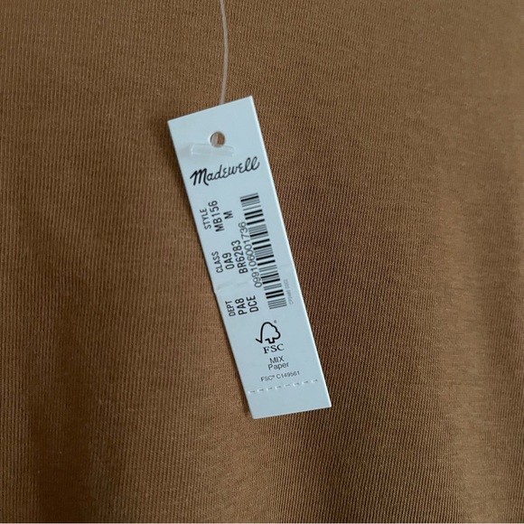 Madewell Crepe Drop-Shoulder Bubble-Sleeve Tee, Size M NWT MB156 - Picture 7 of 9